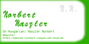 norbert maszler business card